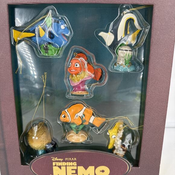 Disney Pixar Finding Nemo Storybook Ornament Set Complete 6pc set RARE RETIRED - Picture 2 of 12